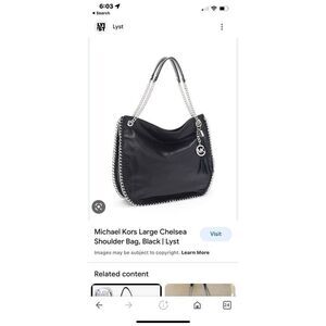 Michael Kors Large black leather Chelsea Shoulder Bag, Black